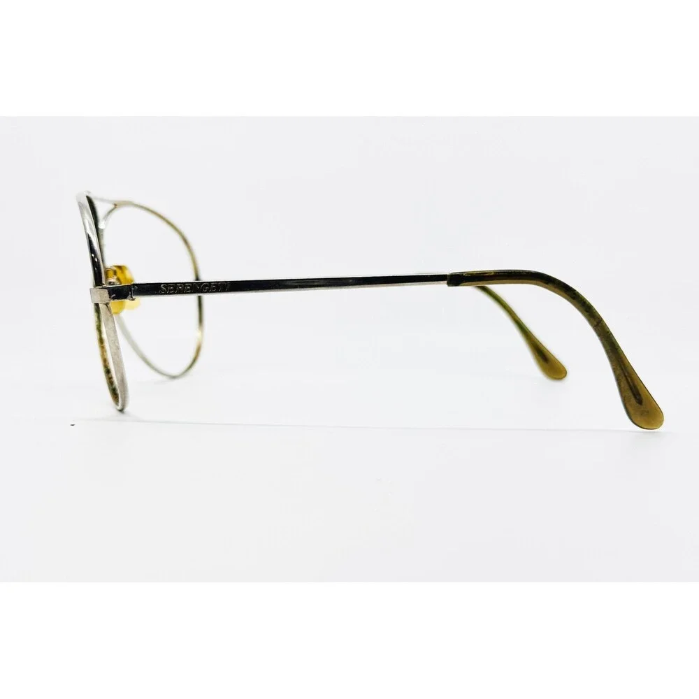 Serengeti Eyeglasses Mens Silver Aviator Metal Double Bridge 44622 Large